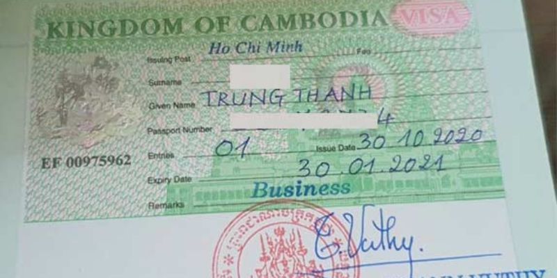 Điều kiện được cấp visa E Campuchia